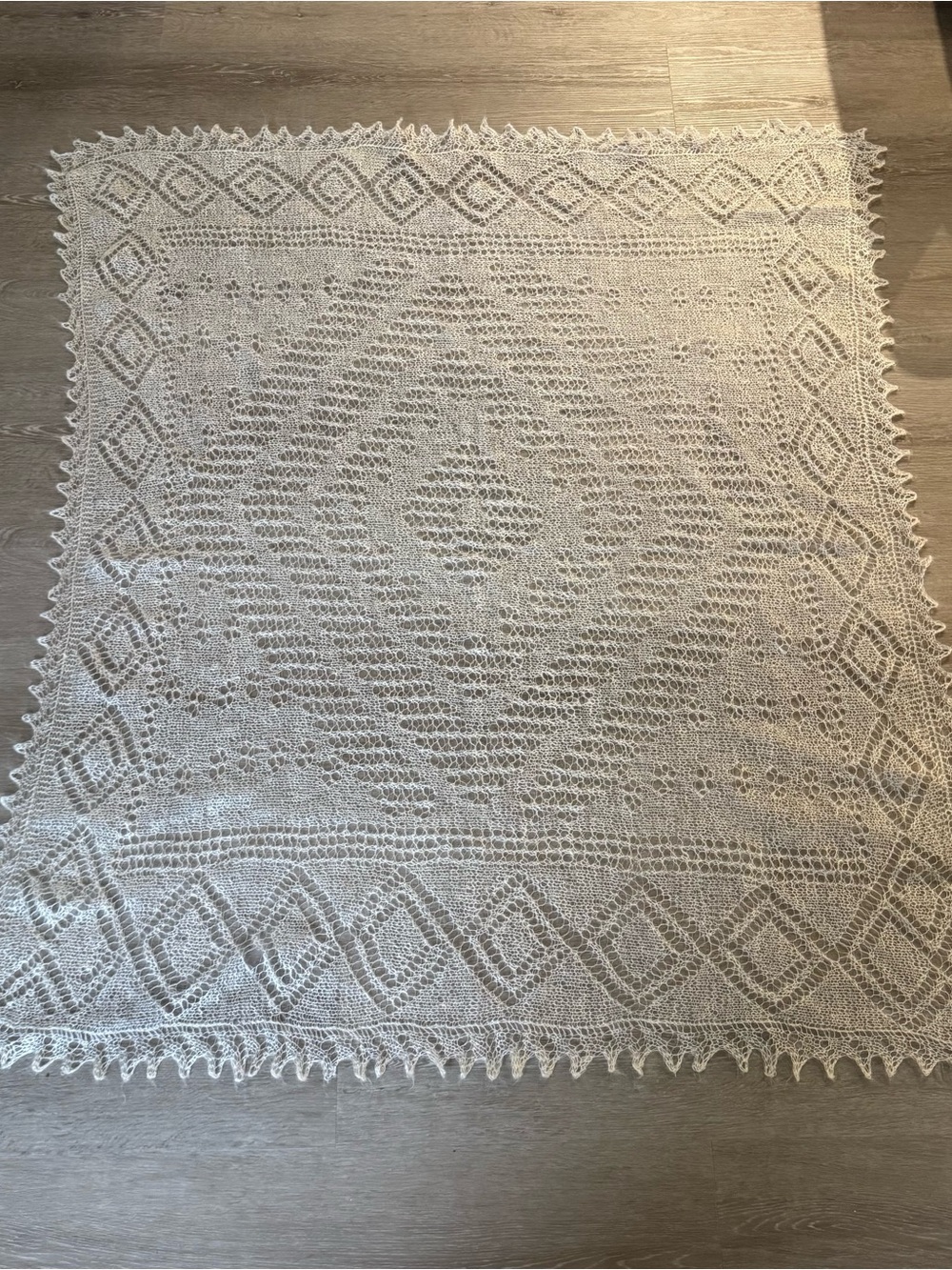 Orenburg Goat Down Wool Lace Gossamer Shawl 50x45